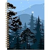 ZHIZHEND Spiral Journal Notebook,A5 Hardcover Lined Journals for Women Girl 6 x 8.3 in,120 Pages Thick Paper,Cute College Ruled Writing Notebook for Gifts Office Work School(Tree Mountain)