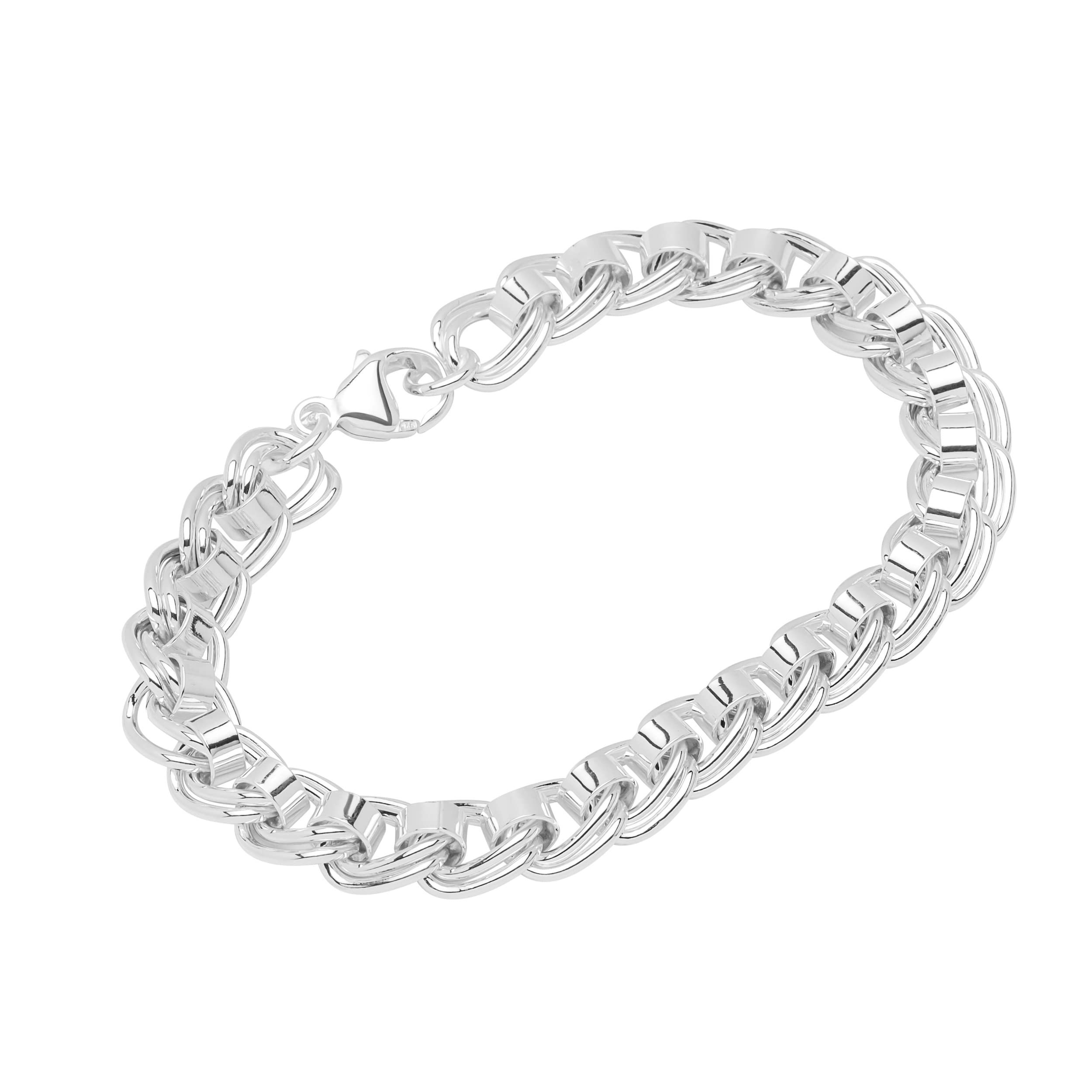 NKlaus designer bracelet in 925 sterling silver 19cm anchorchain necklace for ladies 13249