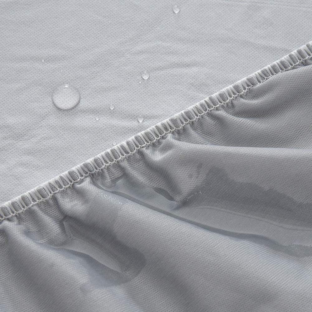 MH MYLUNE HOME Waterproof Mattress Protector Breathable Mattress Pad Cover Stretches up to 13inches Deep Pocket (Gray, Full)