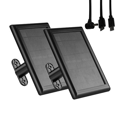 Pack Solar Panel, 3W Solar Panels for Ring Stick Up& Spotlight