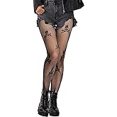 LOYASEAL Skull Tights, Skull Fishnets, Sexy Pirate Costume, Halloween Leggings for Women