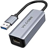 Ethernet Adapter,Vilcome USB 3.0 to 10/100/1000 Gigabit Ethernet LAN Network Adapter, Aluminum Portable RJ45 Adapter Compatib