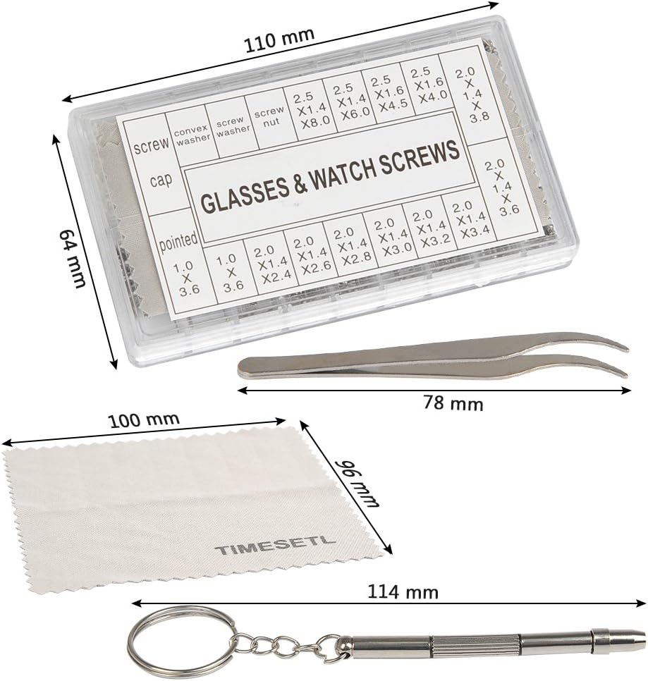 FOROREH Mini Glasses Repair Kit - Stainless Steel Micro Screws, Tweezers, Screwdriver - Glasses, Sunglasses, Watches, Mobile Phone - Image 5