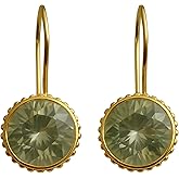 Rose Quartz Gold Vemeil Drop Earrings - Handmade Gemstone Jewelry Gift Ideas for Women Her - Gold Plated Sterling Silver Ear Wires