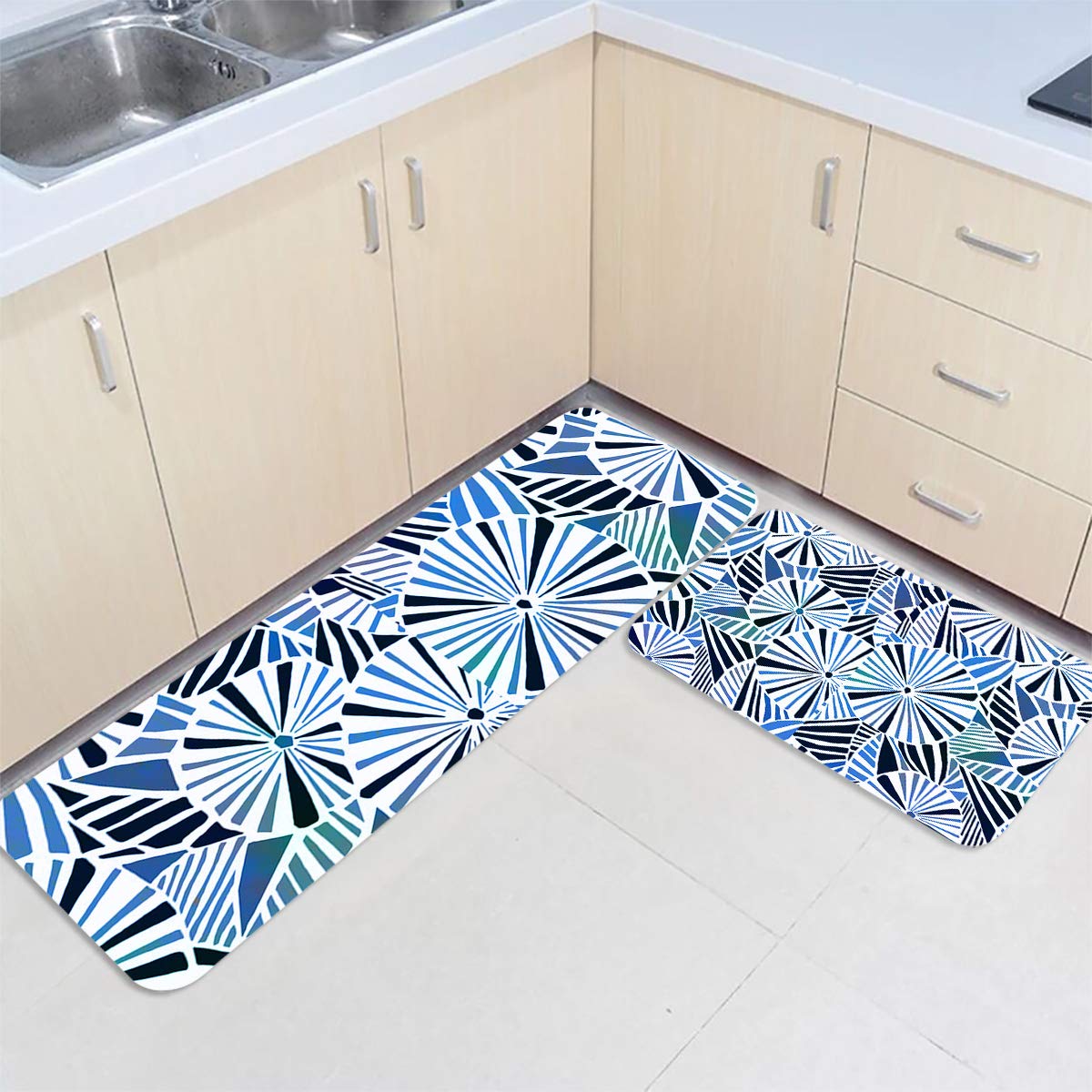 Area Rugs & Pads Area Rugs & Pads MUSEDAY 2 Piece Kitchen Mat Striped