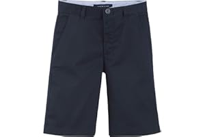 Tommy Hilfiger Flat Front Twill Blend Shorts, Kids School Uniform Clothes for Little Or Big Boys with Husky and Slim Sizes