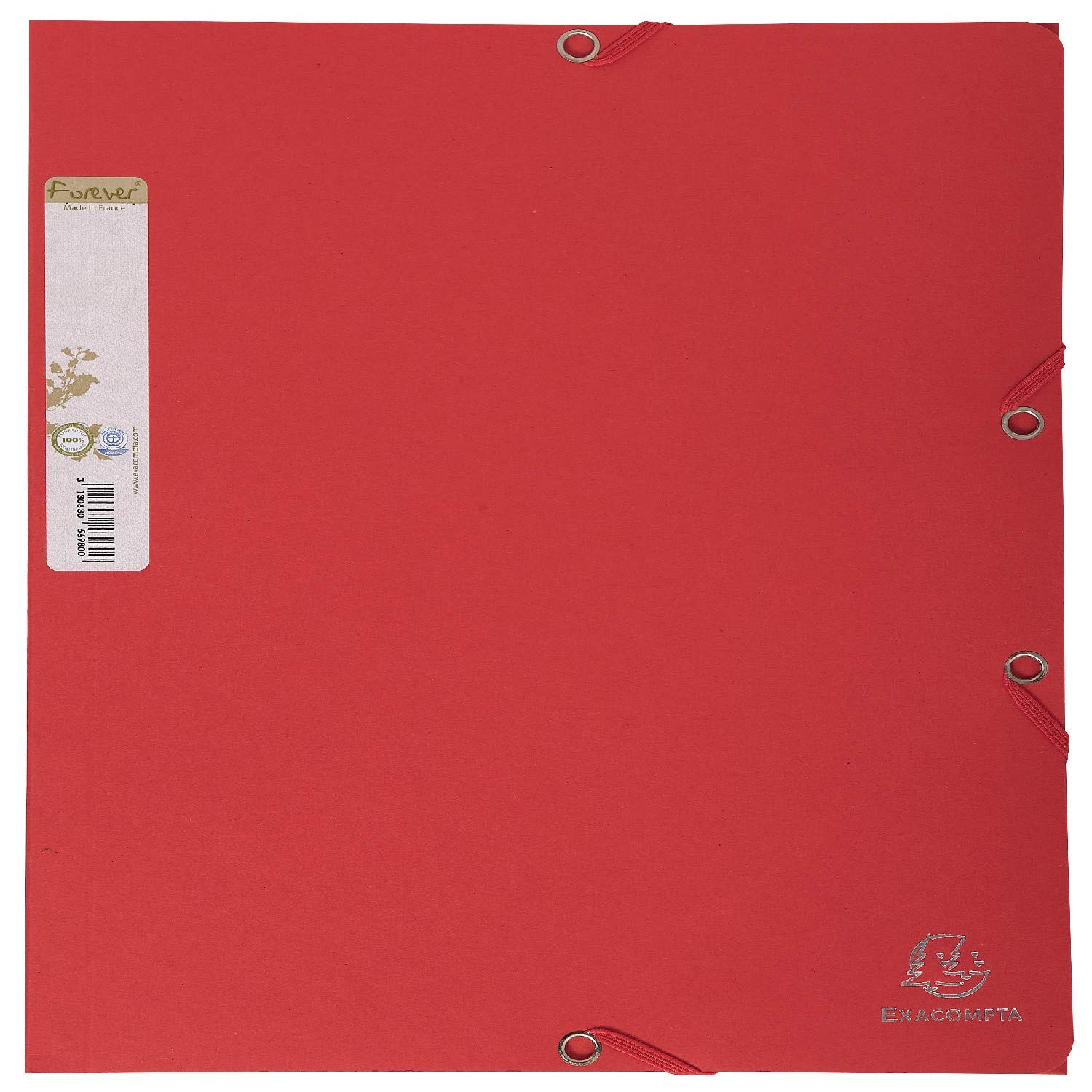 Exacompta - Ref 56985E - Recycled Folder with 3 flaps Recycled card two-tone 380gsm - Forever Collection - - A4 - Red exterior / Orange interior, Pack 25