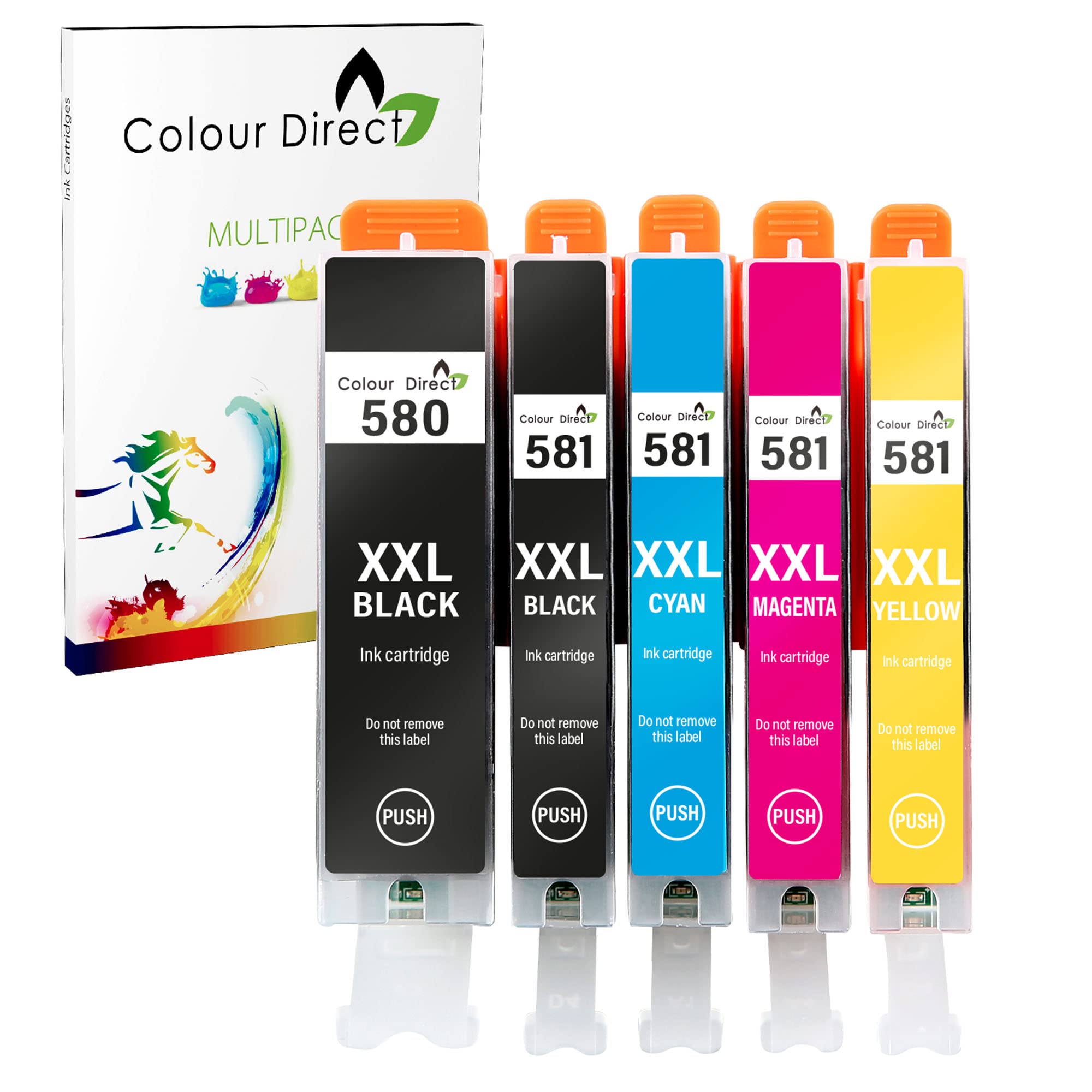 Colour Direct PGI-580XXL CLI-581XXL Compatible Ink Cartridges For Canon PGI-580 CLI-581 Replacement For TS6150 TS8350 TS6250 TS705 TS8250 TR8550 TS8150 TR7550 TS6151 TS6251 TS8151 TS8251 TS9150-1 Set