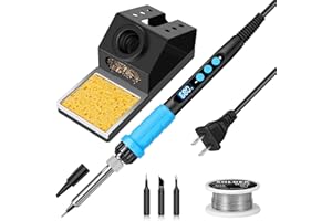 AUCANLA Soldering Iron Kit, 100W High Power Soldering Iron, Fast Heating, Digital Display Temperature Control Accurate 356°F-896°F, Portable Soldering Kit with Protective Cap, Automatic Sleep Mode