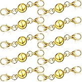 10 Pieces Locking Magnetic Jewelry Clasps Round Magnetic Lobster Clasps Locking Closures Bracelet Necklace Extender for Jewelry Bracelet Necklace Making, 0.3 Inch(Gold)