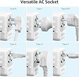 hotimy Universal Travel Adapter USB C 3 Port Charger Europe UK US AUS view 4