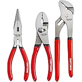 CRAFTSMAN Pliers Set, 3 Piece Set, 6 Inch Long Nose, 6 Inch Slip Joint, 8 Inch Groove Joint (CMHT84103R)