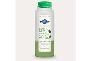 Shepherd Boy Farms Freeze Dried Raw Goats Milk with Probiotics for Dogs & Cats (Super Greens), Organic USA Veggies & Fruits, High Protein, Digestible Goat Milk Powder, Food Toppers - Makes 16 FL OZ