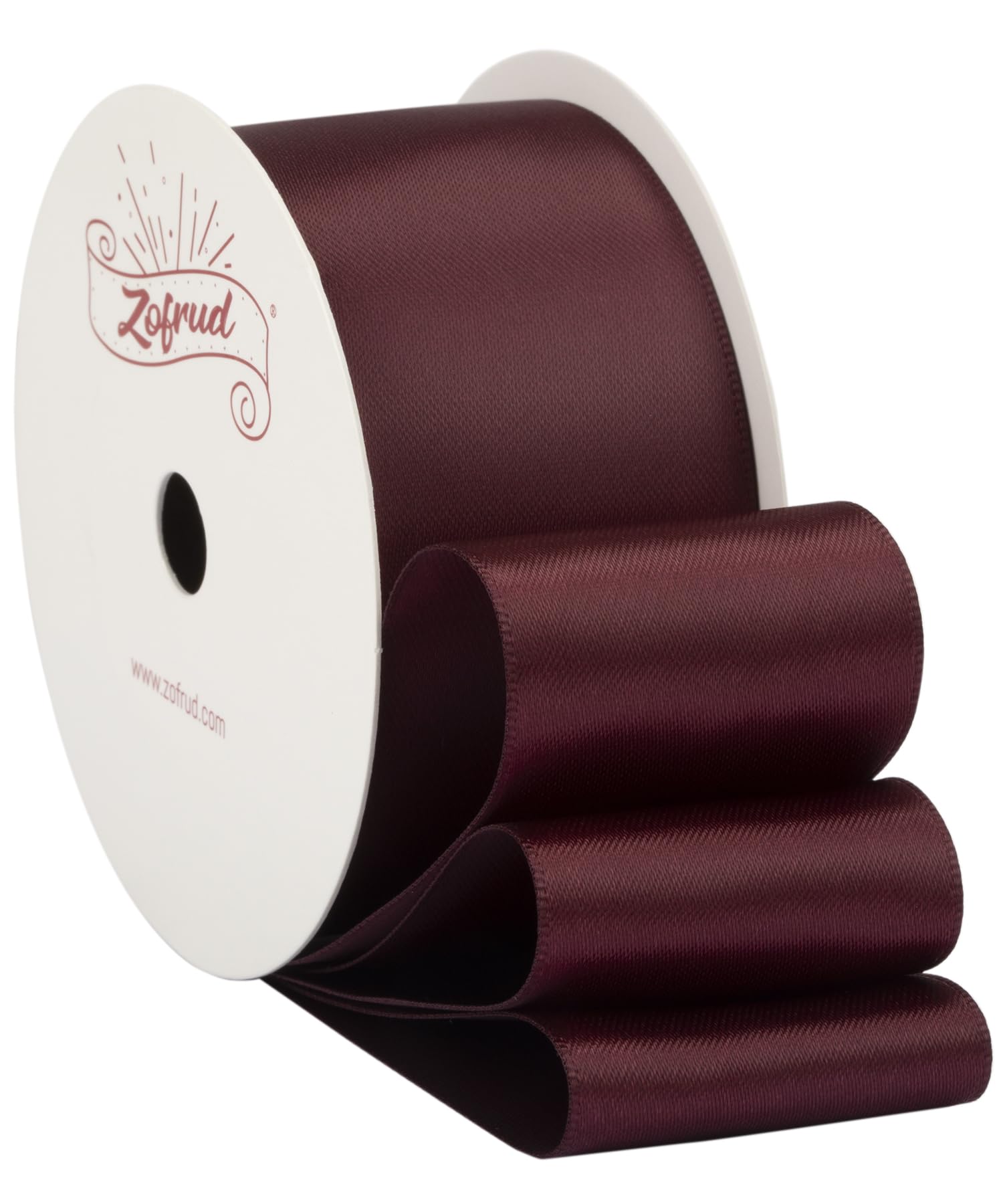 Zofrud Burgundy Satin Ribbon 38mm x 9 Meters - Ideal for Crafts, Gift Wrapping, Flower Bouquet, and Weddings