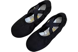 flexdans Ballet Shoes for Girls Kids Women,Highly Stretch Canvas Ballet Slippers Dance Shoes Split Leather Sole Ballerina Sho