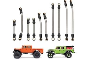 MEUS RACING SCX24 Links Titanium High Clearance Chassis Links & Steering Links Set for Axial SCX24 Gladiator AXI00005 1/24 RC Crawler(Titanium Alloy)