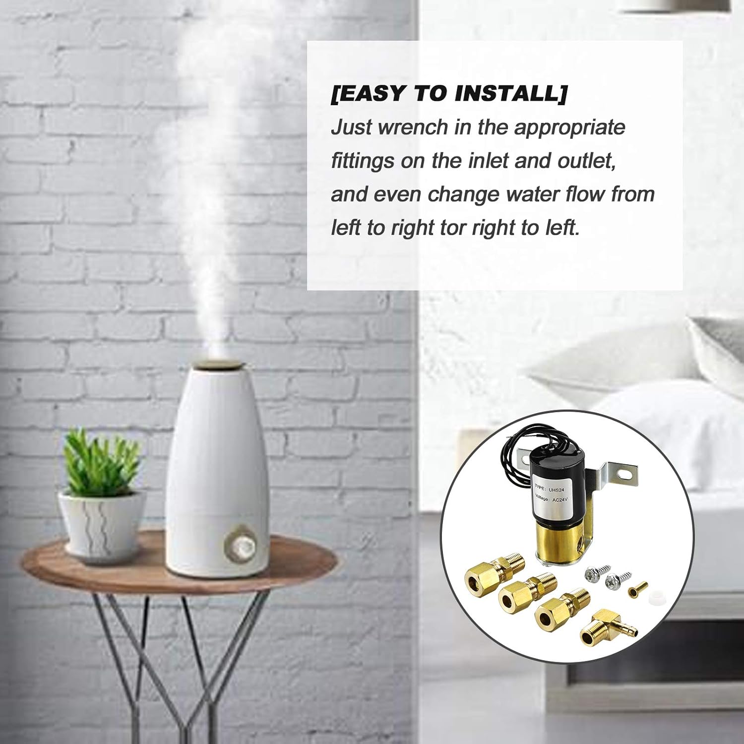 TOMOON UHS24 Universal Humidifier Solenoid Valve 24 Volt, Exact Replaces 4040, 990-53, 32001639-002, A01-0814-148 and Many More,Compatible with HE220,HE225,HE260: Home & Kitchen