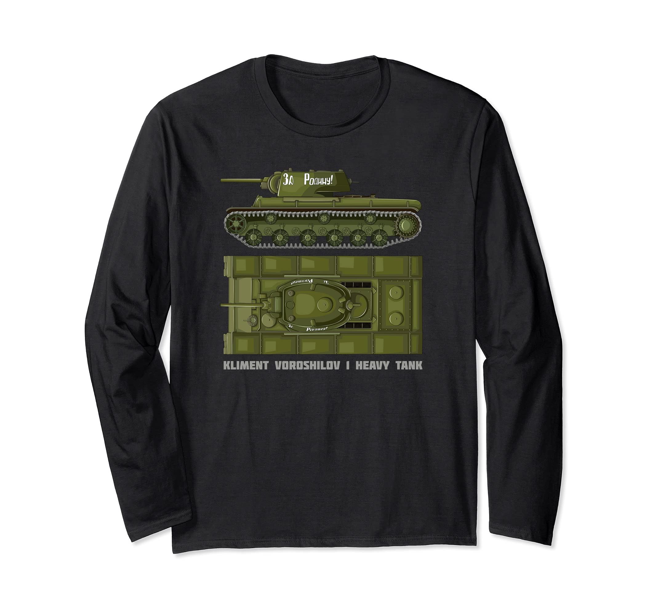 KV-1 Russian WW2 Tank Diagram Long Sleeve T-Shirt