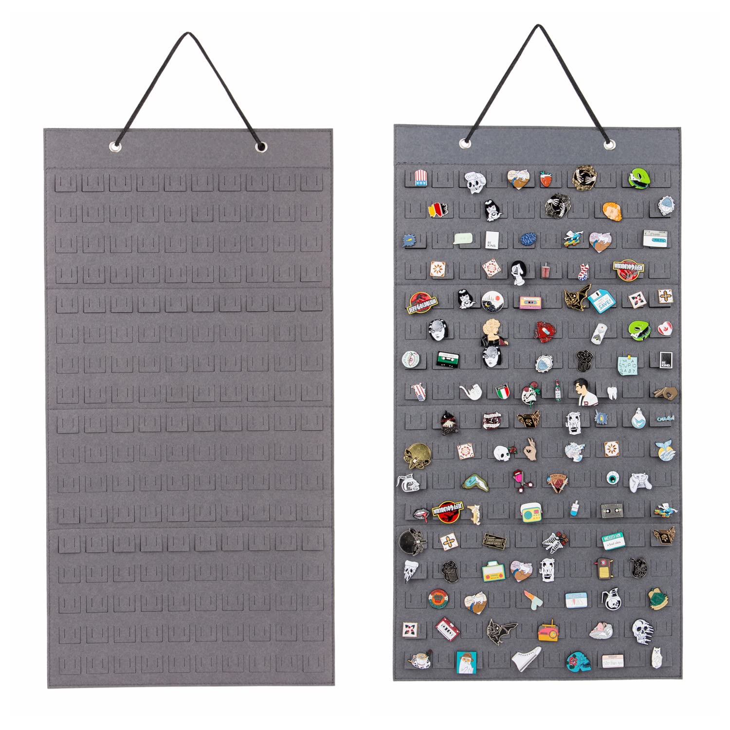 PACMAXI Hanging Brooch Pin Organizer, Display Pins Storage Case, Brooch Collection Storage Holder, Holds Up to 170 Pins.(Not Include Any Accessories) (M-170 Slots, Grey) — image 1