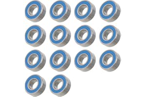 HobbyMarking 14Pcs Steel Rubber Sealed Ball Bearing Kit for Tamiya DT-02 / DT-03 Chassis Holiday Buggy/Super Fighter G/Aqroshot RC Off-Road Car Upgrade Accessories