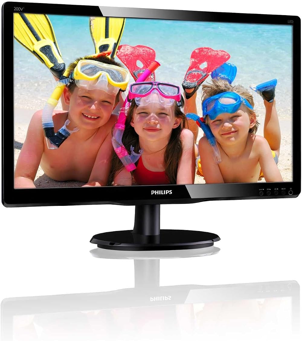 Philips 200V4QSBR 20" HD Monitor 1600x900 VGA DVI-D 60Hz 5ms TN Tilt Tilt