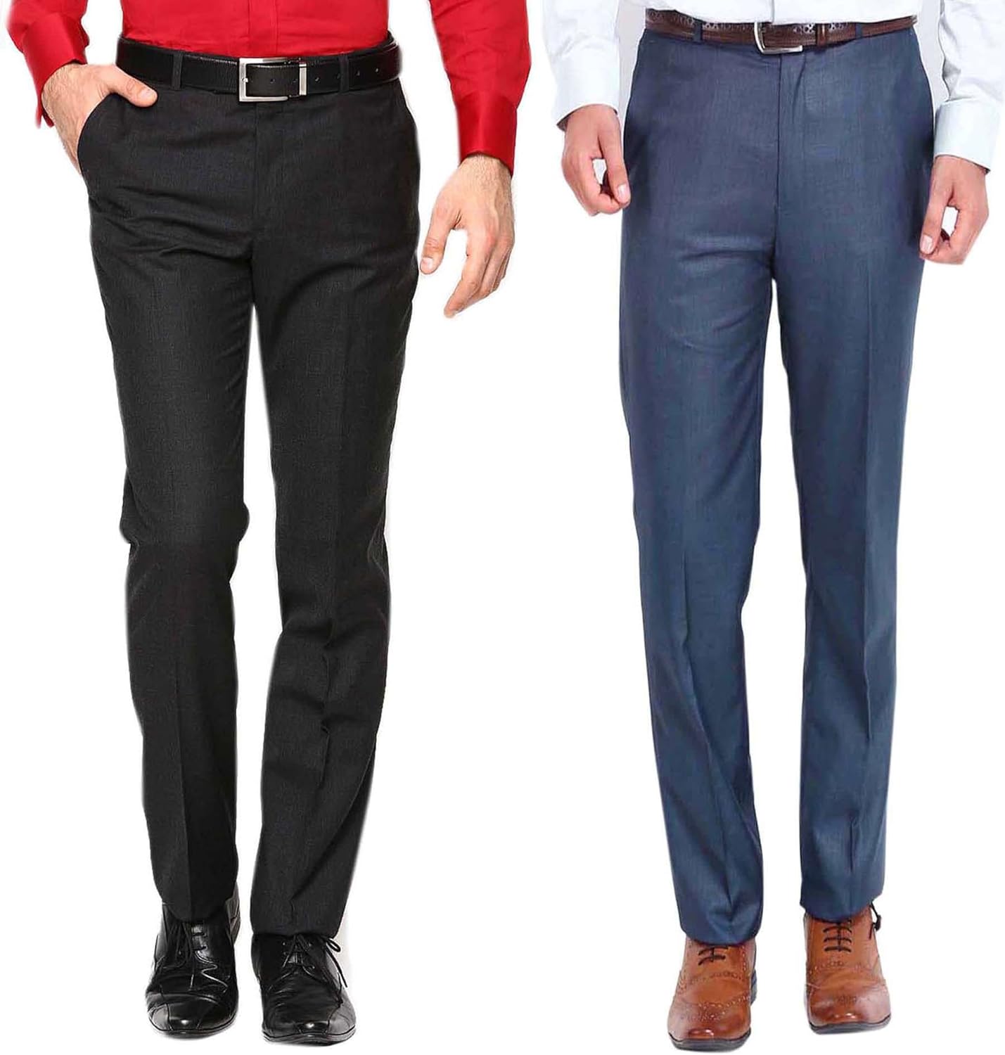 Buy AD & AV Mens Formal Trouser Combo_2BY2_Black_Blue_AA at Amazon.in