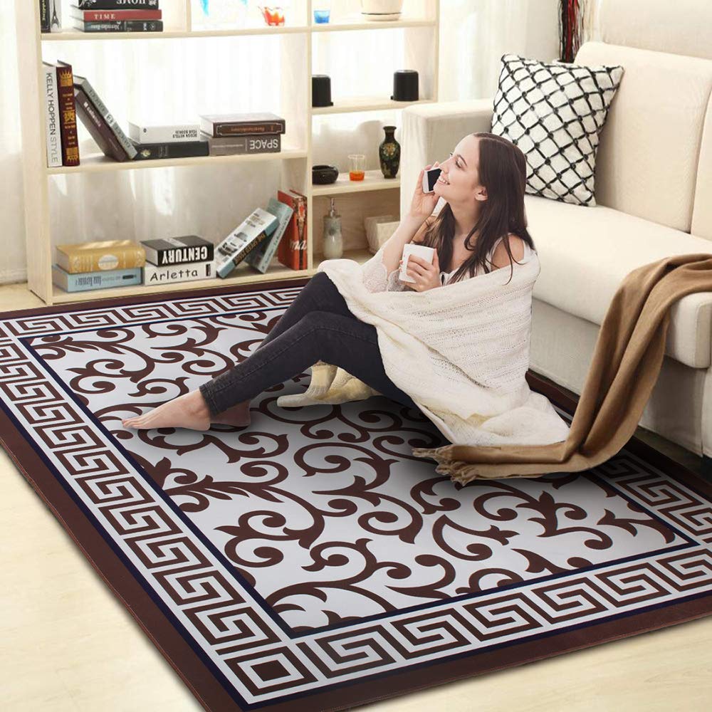 XBDUS Large Area Rugs, Vintage Distressed Rugs for Living Room Kids Bedroom Home Decor, Indoor Outdoor Floor Carpet, 4\'x6\'