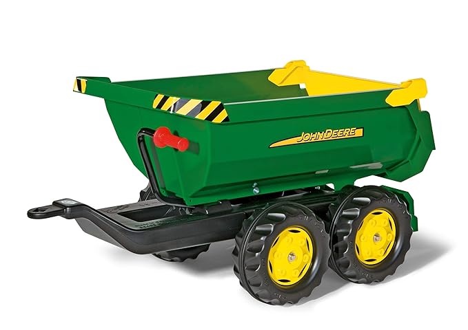 Rolly Toys Anhänger rollyHalfpipe John Deere, Zweiachsenanhänger mit kippbarer Heckklappe und Kippfunktion, geeignet für Kind