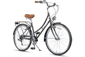 AVASTA Vela Hybrid Bike for Adult Women Female Lightweight Step Through 26 Inch High Tensile Steel Frame City Commuter Comfort Lady Bicycle, 6-Speed, Multiple Colors