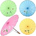 Dunzy 4 Pcs Chinese Handmade Umbrella Oiled Paper Classical Plum Blossom Paper Umbrella Parasol Art Dance Japanese Decorations for Wedding Parties Photography, Costumes, Decoration(22 x 15 Inches)