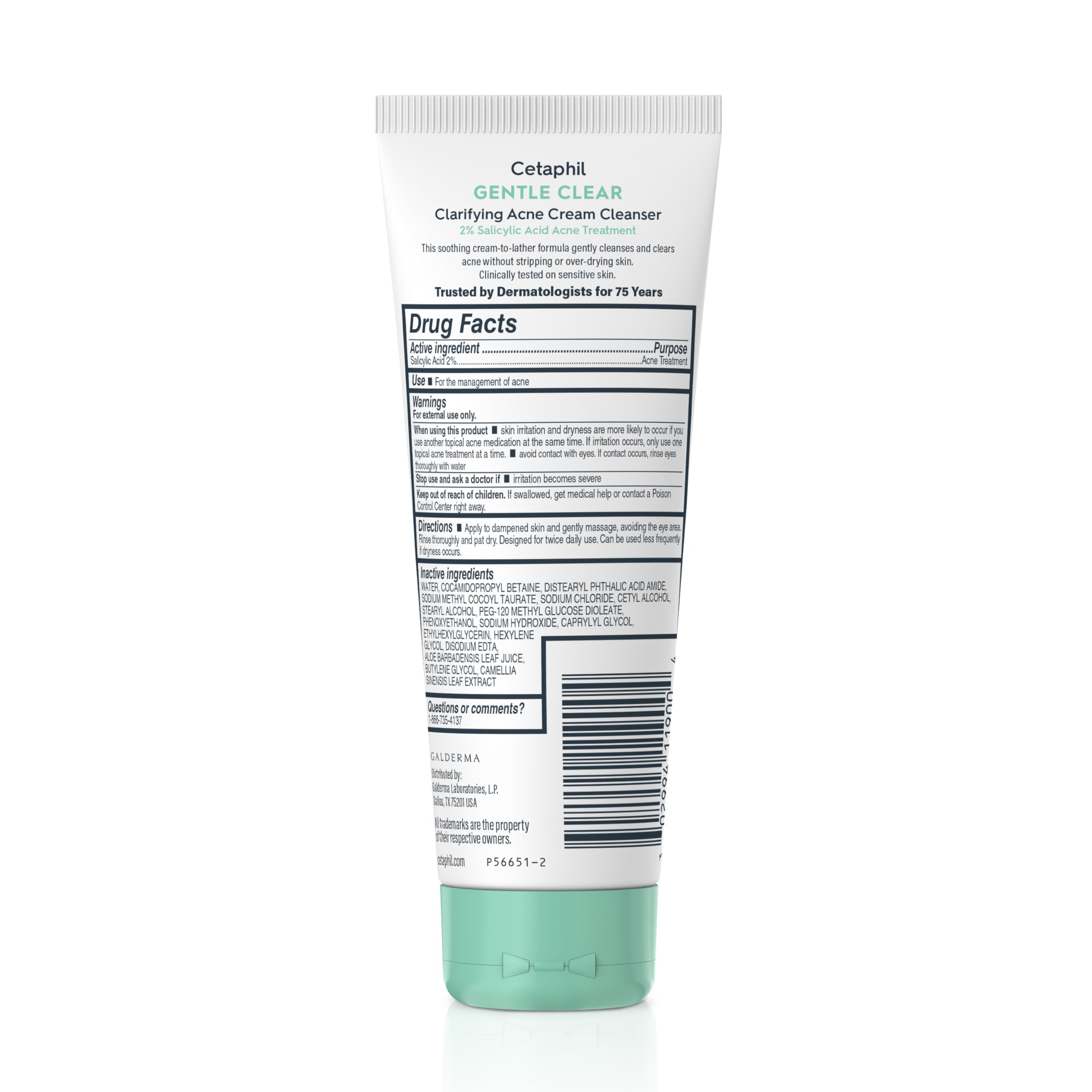 Cetaphil Acne Face Wash, Gentle Clear Clarifying Acne Cream Cleanser with 2% Salicylic Acid, Deep Cleans & Treats Acne Prone Skin, Skin Care for Sensitive Skin, 4.2oz