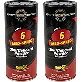 Sun-Glo Shuffleboard Powder Speed #6 (Medium Speed) &ndash; Slow Speed for Small Tables (9-12 Ft) &amp; Beginners &ndash; 16 oz Shaker Can (2-Pack)