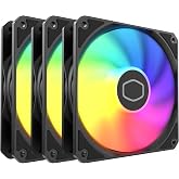 Cooler Master MF120 Lite 120mm PC Case Fan|Liquid Cooler|Air Cooler 3-Pack, 120mm aRGB Lighting, aRGB Splitter, Dynamic PWM 1,750 RPM, Air Balance Blades, Hybrid | PBT Frame