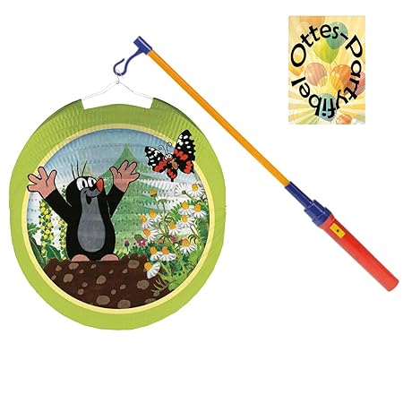 HHO Der Kleine Maulwurf Krtek Little Mole Laternenset: Lampion + LED Laternenstab