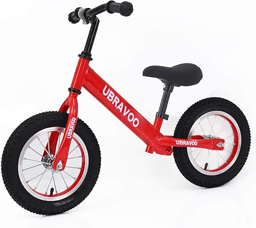 Amazon Ubravoo キッズバイク バランスバイク 子供 幼児用 ペダル無し自転車 ゴムタイヤ 高さ調整可 1歳半 5歳 軽量 組み立て簡単 乗用玩具 誕生日 お正月 クリスマス プレゼント レッド ペダルなし自転車 おもちゃ