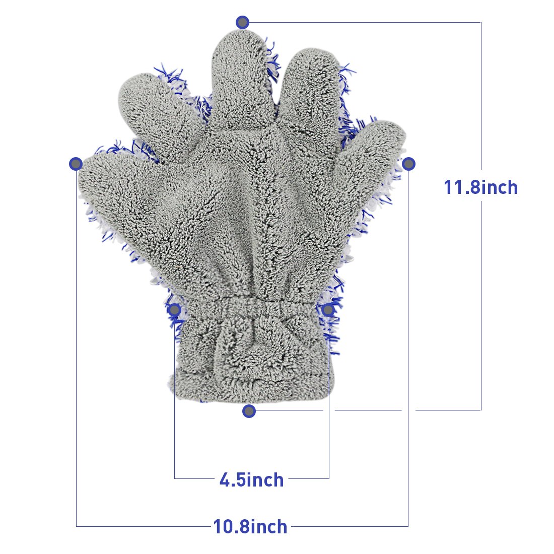2 Fünf Finger Handschuhe Chenille Mikrofaser Waschen Reinigung Handschuhe für Auto und Motorrad Waschen Trocknen Handtücher Küche Reinigen Fenster Reinigung Farbe in Grau/Blau
