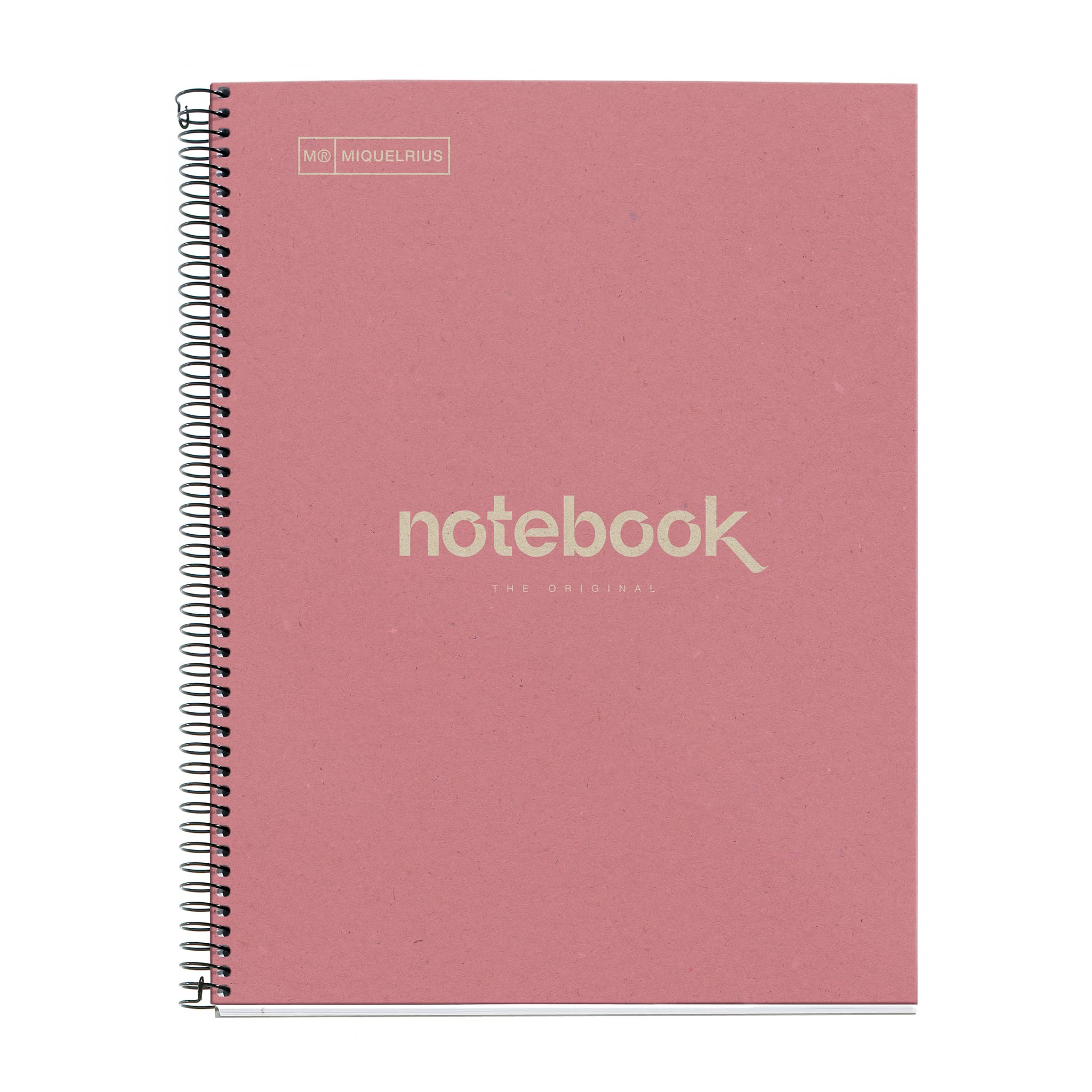 Miquelrius - Notebook Emotions Notebook 100% Recycled 1 Strip A4 80 Sheets with Horizontal Lines 7mm Paper 80g 4 Holes Cardboard Cover Pink