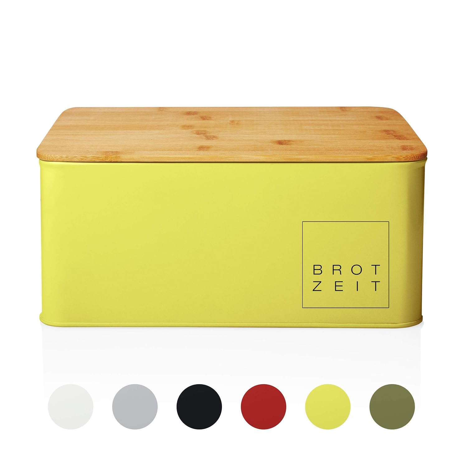 Lumaland Cuisine Bread Bin Metal Bread Box With Bamboo Lid