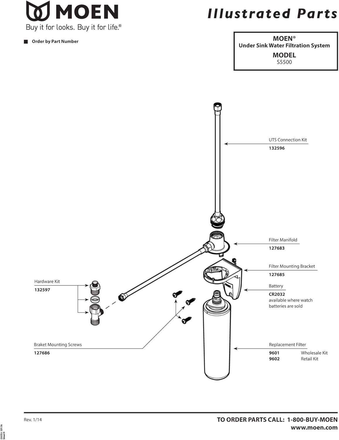 Moen 9601 ChoiceFlo Replacement Water Filter Compatible with Moen Sip Filtered Kitchen Faucets: Home Improvement