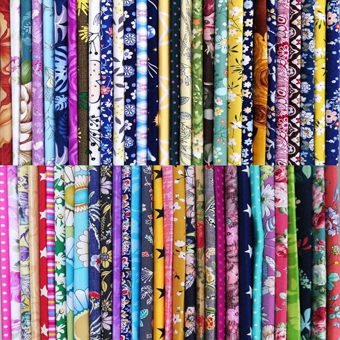 50pcs 12 x 12 inches Cotton Fabric Bundle Squares for