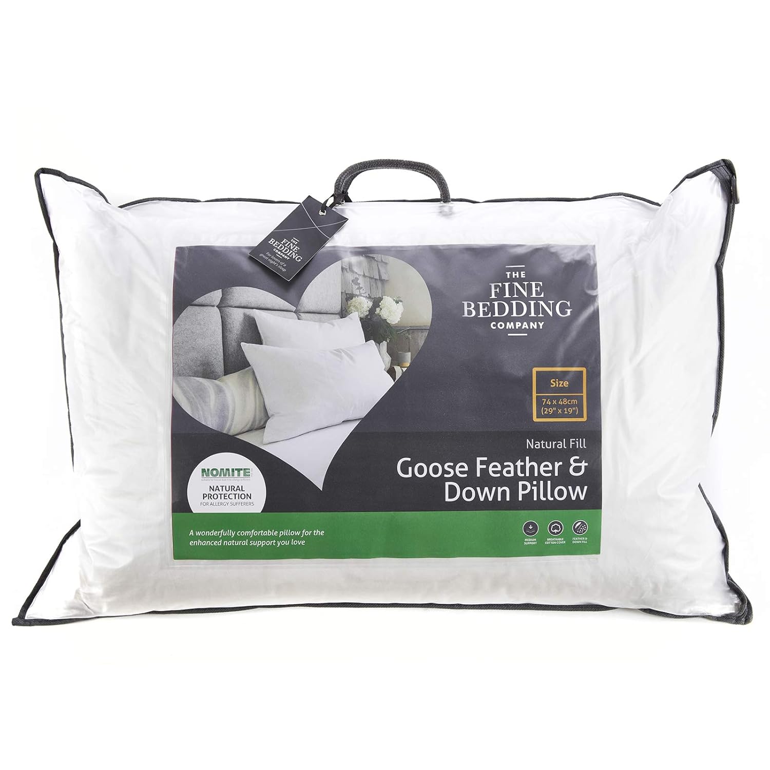 The Fine Bedding Company Goose Feather And Down Pillow Amazon Co