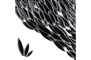 ZWCT 200g Ceramic Mosaic DIY Set Colorful Petal Ceramics Leafy Vein Mosaic Tiles Craft Materials Mosaic Art Materials - Black