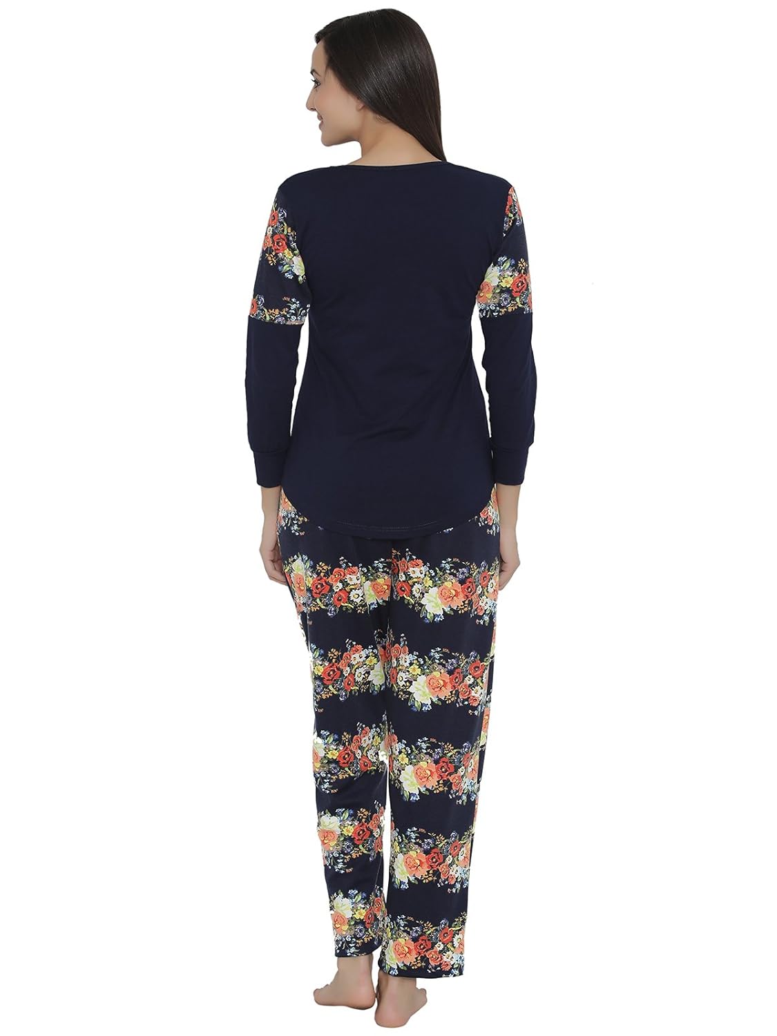 clovia women's warm floral print top & pyjama
