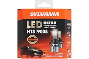 SYLVANIA H13 LED Ultra - Fog Lights For Cars and Trucks - Headlight Bulbs for Off Road Powersports - 6000k Cool White LED Light - Maximum Lifespan - No Polarity - DIY Upgrade