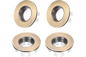 uxcell 4pcs Sink Overflow Rings, Bathroom Kitchen Basin Trim Bath Sink Hole Round Hollow Brass Overflow Drain Cover Insert in