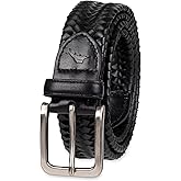 Tommy Bahama mens Stretch Leather Braid Belt