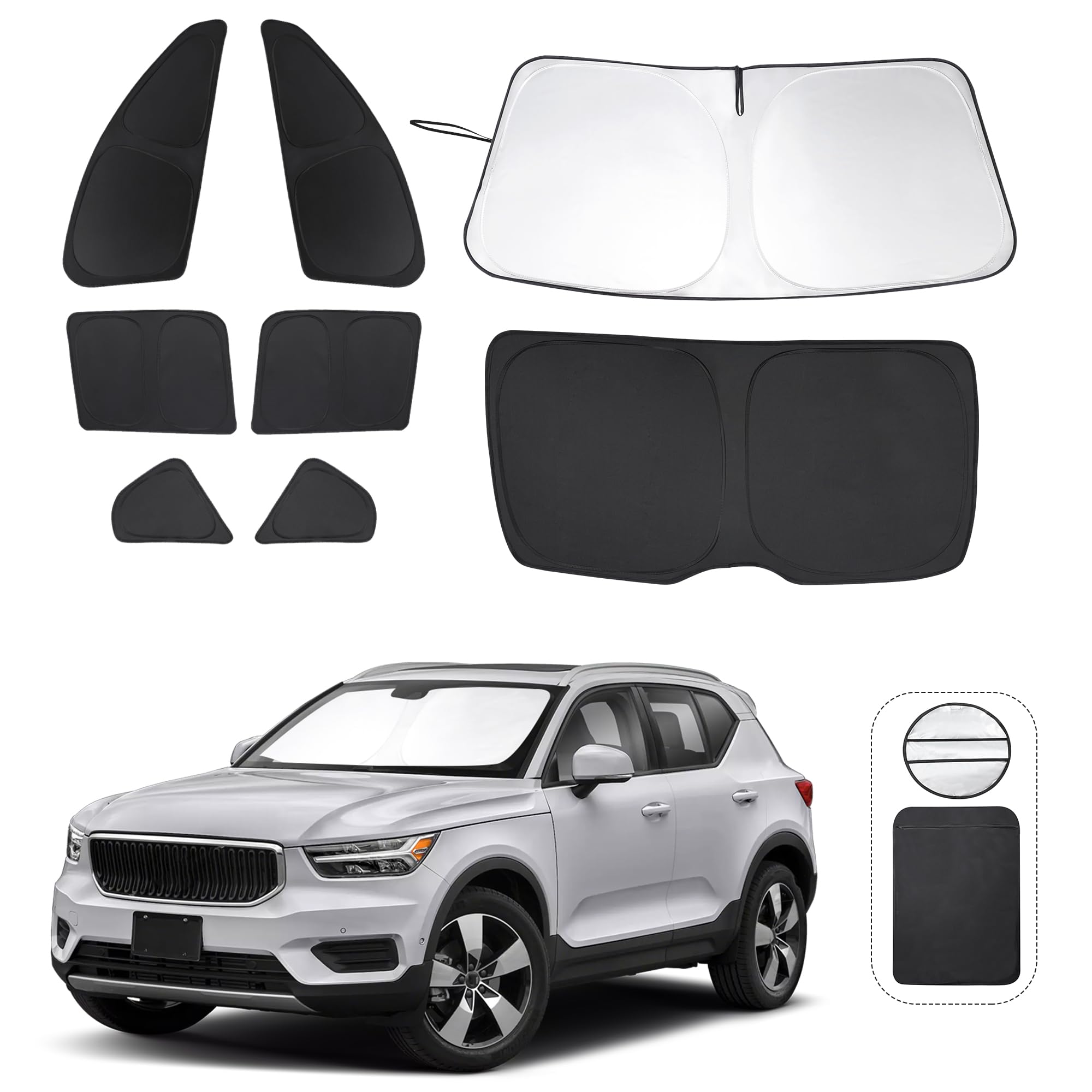 Photo 1 of (used)(incomplete) TINGLU Window Shades for Volvo XC40 2019-2025 Accessories Car Side Full Windows Rear Triangular Windshield Sun Shade