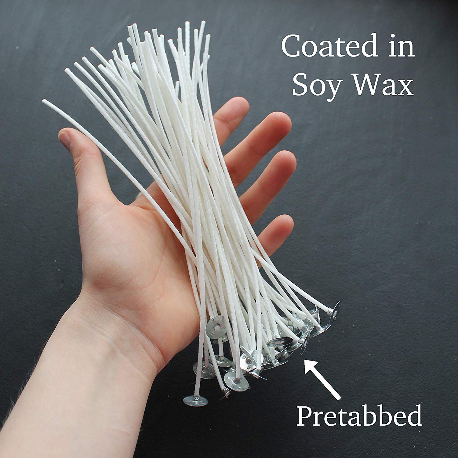 Cozyours 8 Inch Candle Wicks with Wick Stickers (50/50Pack) for Candle