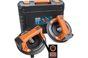 MASTER DEPOT Electric Suction Cups for Glass, 440 LBS Max Load, 8" Heavy Duty Suction Cups Lifter with 4X 2400mAh Batteries,Auto Start Pump, Display, for Lifting Glass, Tile, Metal, Wood, 2 Pack