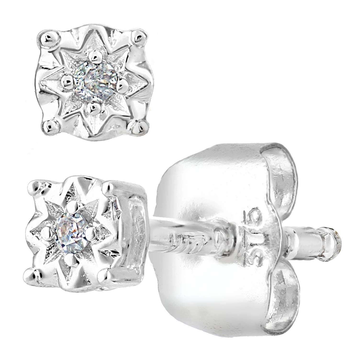 Naava Women White Diamond Stud Earrings PE05773W